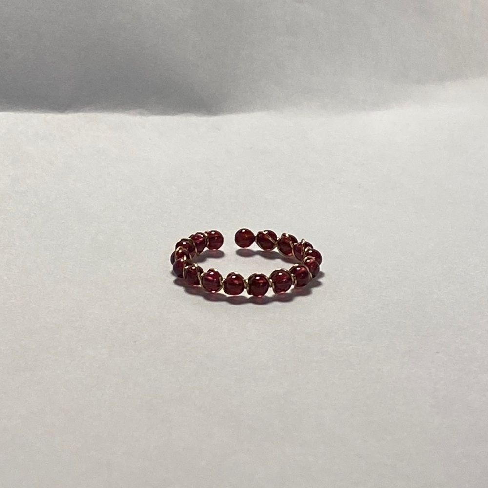Handmade Full beads Garnet Ring
